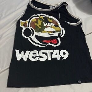 Black Graphic Tank Top